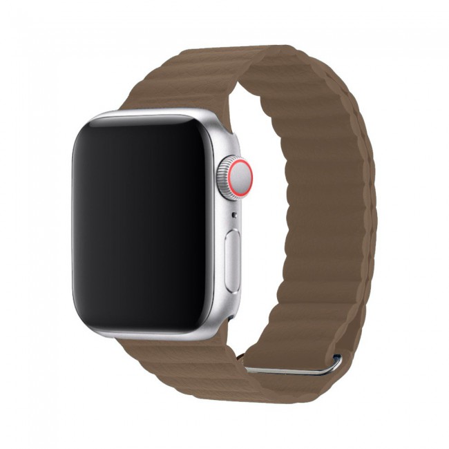 Apple Watch Band 42-44-45mm Leather Loop Strap Henlein Series by Margoun - Brown