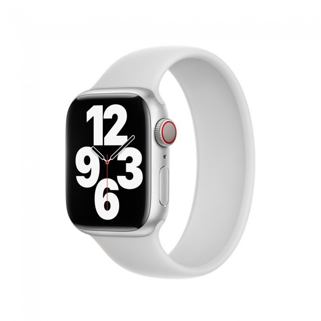 Apple Watch 42-44-45mm Size L Elastic Silicone Solo Loop Band Henlein Series by Margoun - White