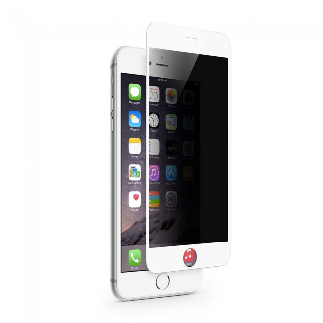 Apple iPhone 6 Plus and 6S Plus 3D Privacy Screen Protector Super Shieldz by Margoun - 2Pack White Edge