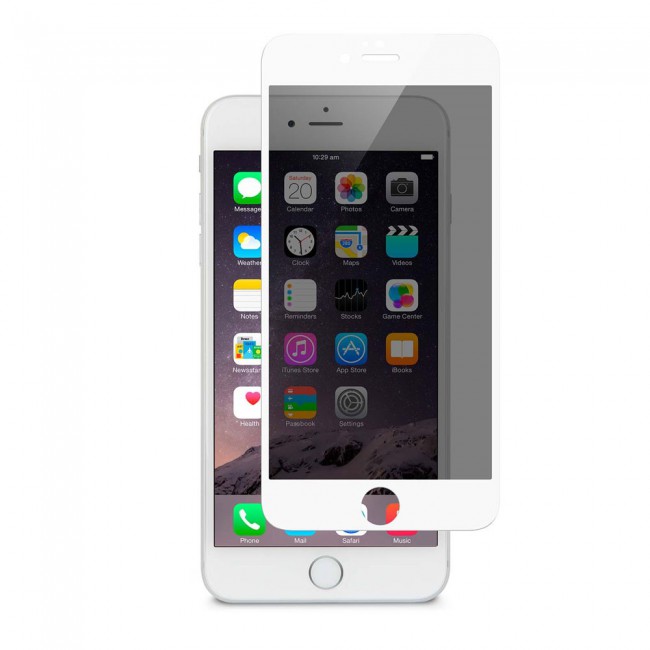 Apple iPhone 6 Plus and 6S Plus 3D Privacy Screen Protector Super Shieldz by Margoun - 2Pack White Edge