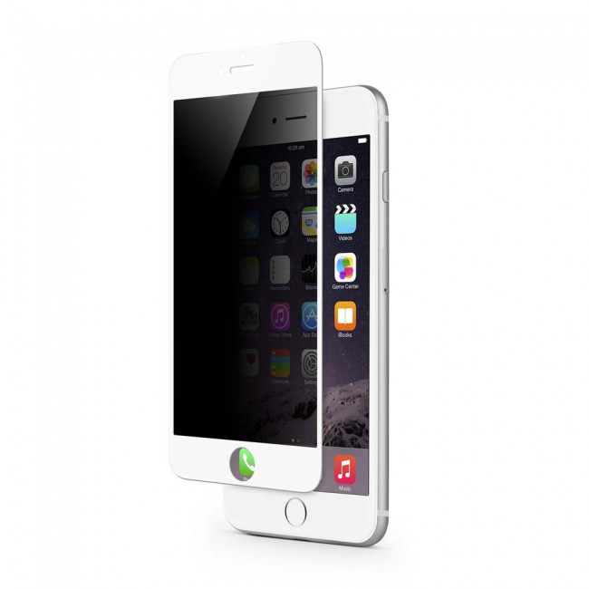 Apple iPhone 6 Plus and 6S Plus 3D Privacy Screen Protector Super Shieldz by Margoun - 2Pack White Edge