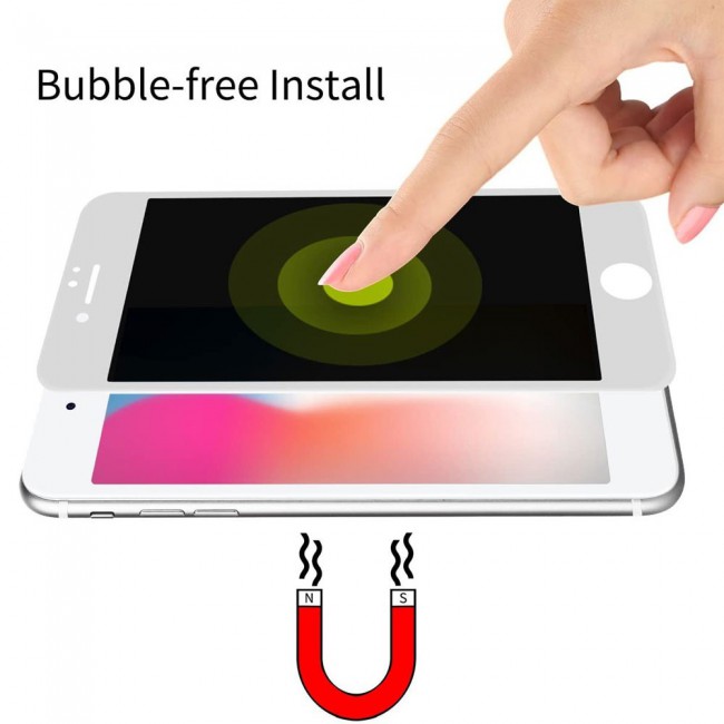 Apple iPhone 7 Plus and 8 Plus 3D Privacy Screen Protector 2Pack Super Shieldz by Margoun - White Edge