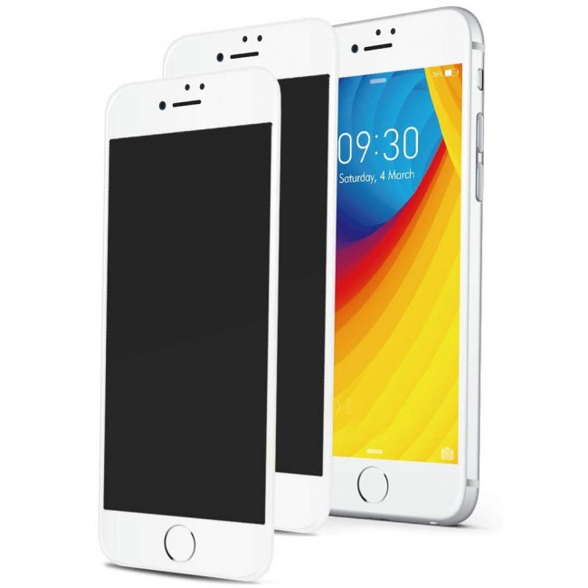 Apple iPhone 7 Plus and 8 Plus 3D Privacy Screen Protector 2Pack Super Shieldz by Margoun - White Edge