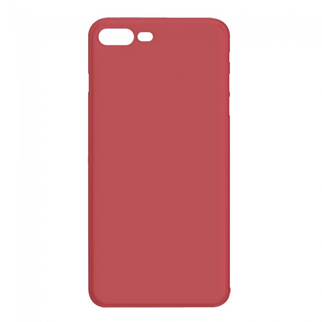 Apple iPhone 7 Plus and 8 Plus Transparent Case Cover TPU - Red