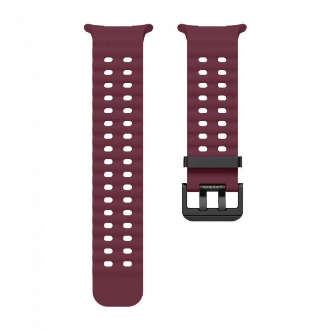 MARGOUN Silicone Sport Band Compatible with Samsung Galaxy Watch Ultra 2 (2026), No Gap Breathable Waterproof Replacement Strap for Men and Women - Burgundy