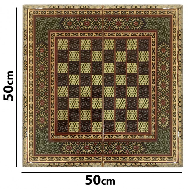 MARGOUN Handmade Chess Board and Backgammon Decorative Chess Gift Wooden Backgammon Set Khatam Chess /Red