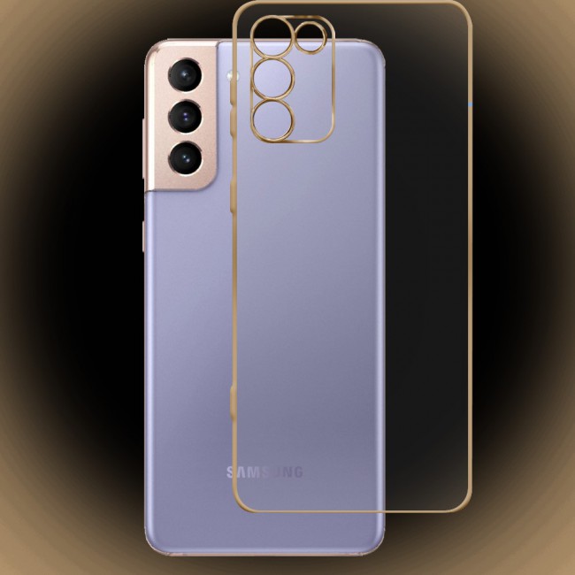 Margoun Clear Case Cover TPU for Samsung Galaxy S22 Plus - Golden Edge