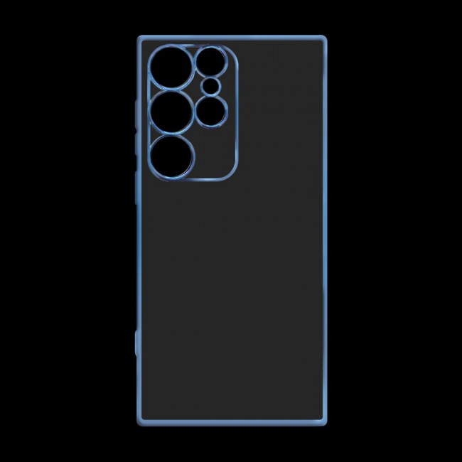 Margoun Clear Case Cover TPU for Samsung Galaxy S22 Ultra - Blue Edge