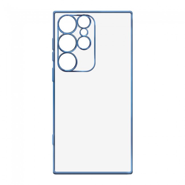Margoun Clear Case Cover TPU for Samsung Galaxy S22 Ultra - Blue Edge