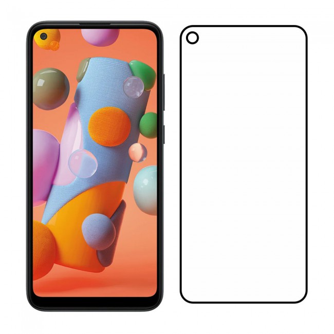 Samsung Galaxy A21 Tempered Glass 9D Grand Shieldz Margoun - Black Frame