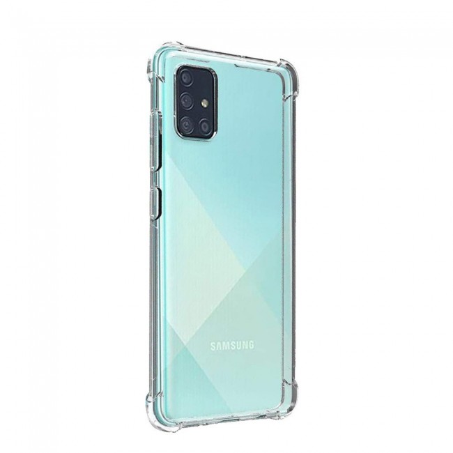 Galaxy A71 TPU Gorilla Clear Case Cover with 3D Tempered Screen Protector