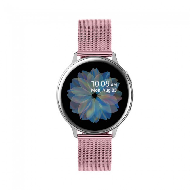 Samsung Galaxy Watch Active and Active 2 40-44mm Milanese Band 20mm Henlein Series by Margoun - Pink