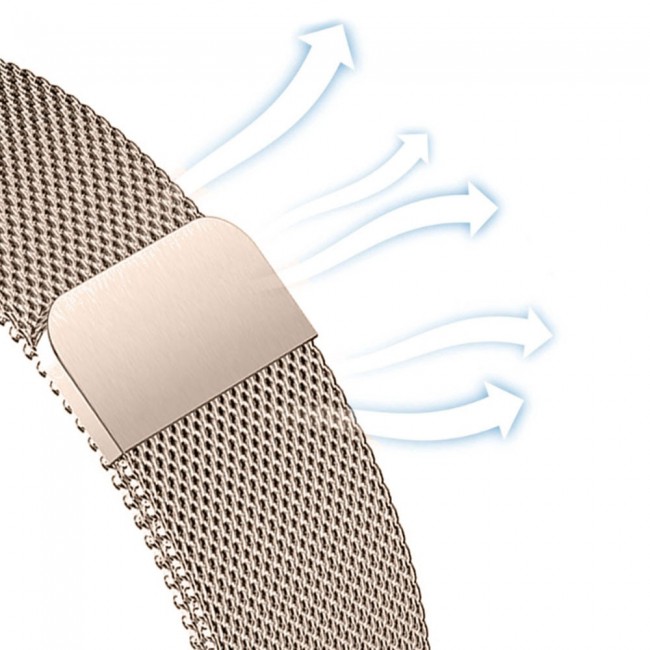 Samsung Galaxy Watch Active and Active 2 40-44mm Milanese Band 20mm Henlein Series by Margoun - Light Gold