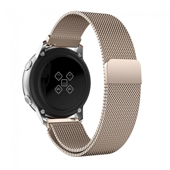 Samsung Galaxy Watch Active and Active 2 40-44mm Milanese Band 20mm Henlein Series by Margoun - Light Gold