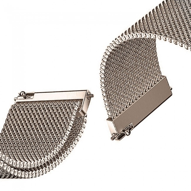 Samsung Galaxy Watch Active and Active 2 40-44mm Milanese Band 20mm Henlein Series by Margoun - Light Gold