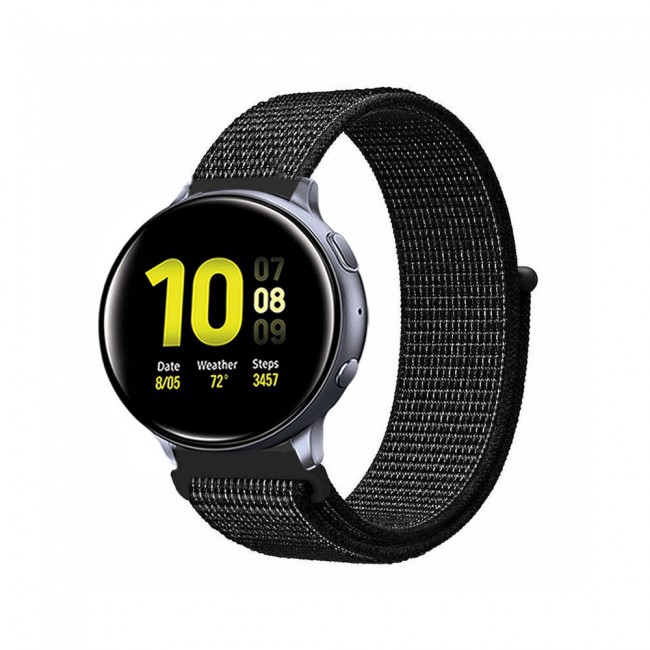 20mm Nylon Sport Watch Band for Active and Active 2 Band 40-44mm Henlein Series by Margoun - Black White