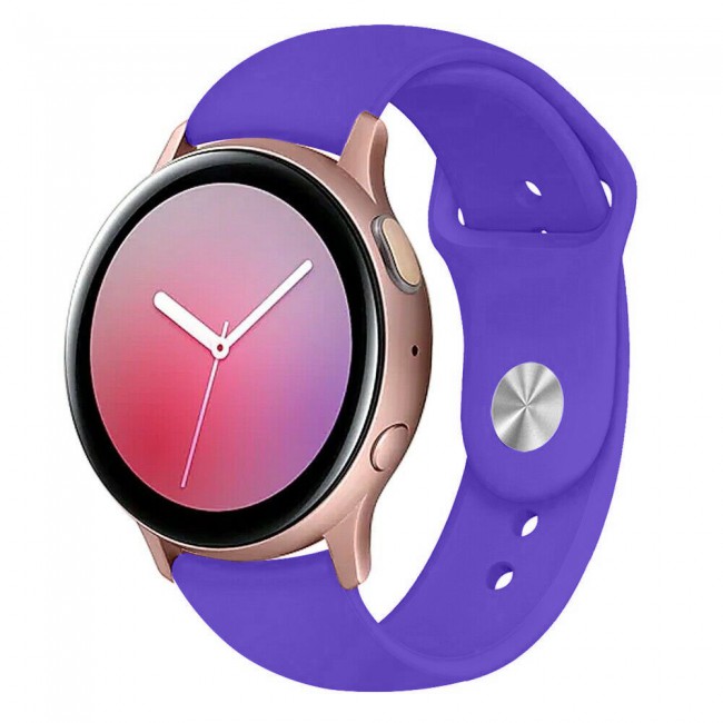 Samsung Galaxy Watch Band Active and Active 2 Soft Silicone Band 20mm Henlein Series by Margoun - Purple