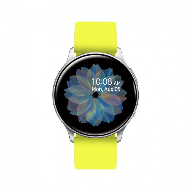 Samsung Galaxy Watch Band Active and Active 2 Soft Silicone Band 20mm Henlein Series by Margoun - Hot Yellow