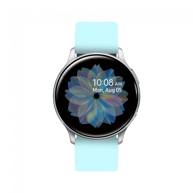 Samsung Galaxy Watch Band Active and Active 2 Soft Silicone Band 20mm Henlein Series by Margoun - Light Blue