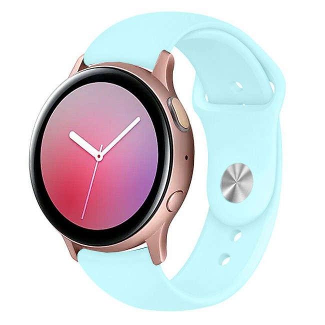Samsung Galaxy Watch Band Active and Active 2 Soft Silicone Band 20mm Henlein Series by Margoun - Light Blue