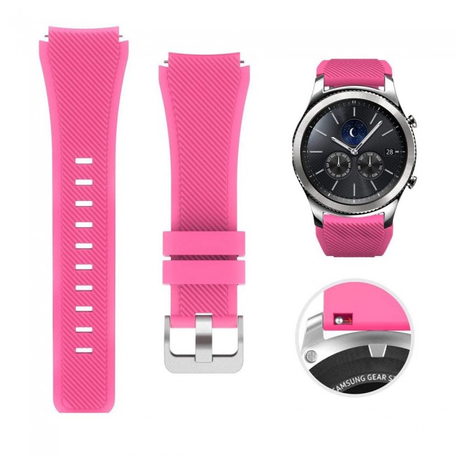 Quick Release Pins Black w Pink Band for Samsung Gear S3 Frontier and Classic 