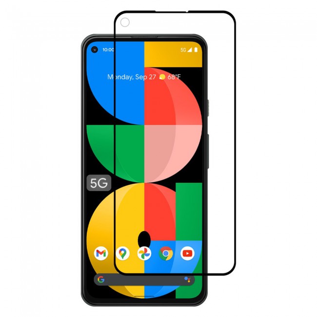 Google Pixel 5a 5G Tempered 3D Screen Protector Grand Shieldz Margoun - Black Frame