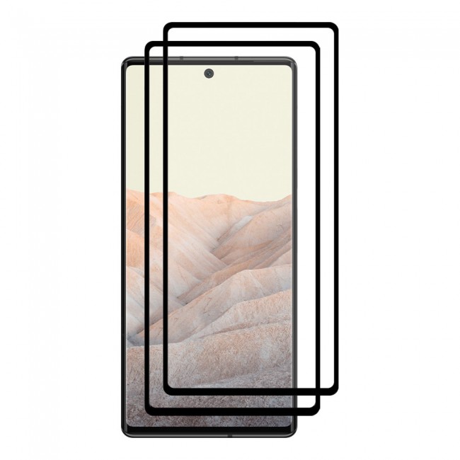 Google Pixel 6 Tempered 3D Glass 2-Pack Super Shieldz Margoun - Black Frame