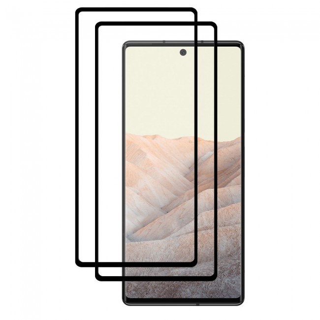 Google Pixel 6 Tempered 3D Glass 2-Pack Super Shieldz Margoun - Black Frame