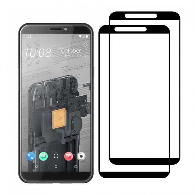 HTC Exodus 1s Tempered Glass 3D 2 Pack Super Shieldz Margoun- Black Frame