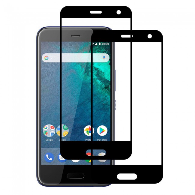 HTC U11 Life Tempered Glass 3D 2 Pack Super Shieldz Margoun- Black Frame