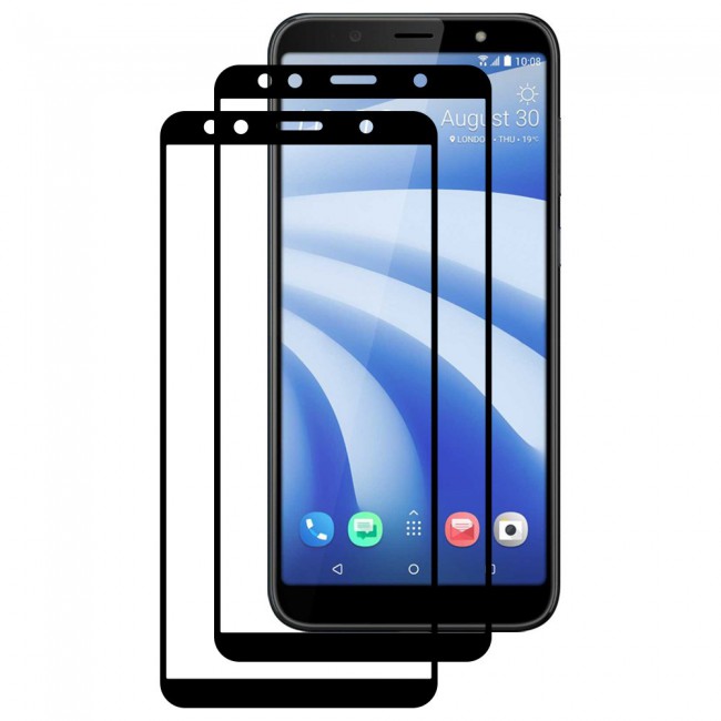 HTC U12 Life Tempered Glass 3D 2 Pack Super Shieldz Margoun- Black Frame