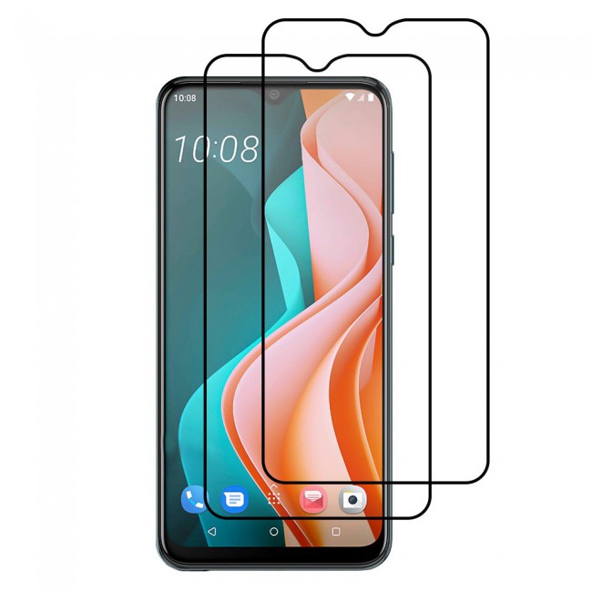 HTC Wildfire R70 Tempered Glass 3D 2 Pack Super Shieldz Margoun- Black Frame