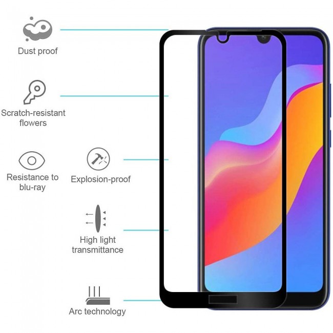 Honor 8A Prime 3D Tempered Glass Grand Shieldz Margoun - Black Frame