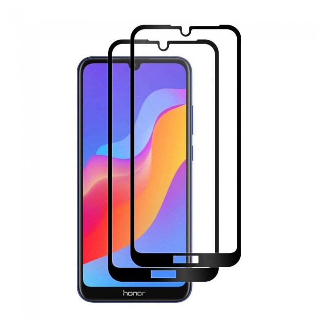 Honor 8A Prime 3D Tempered Glass 2-Pack Super Shieldz Margoun- Black Frame
