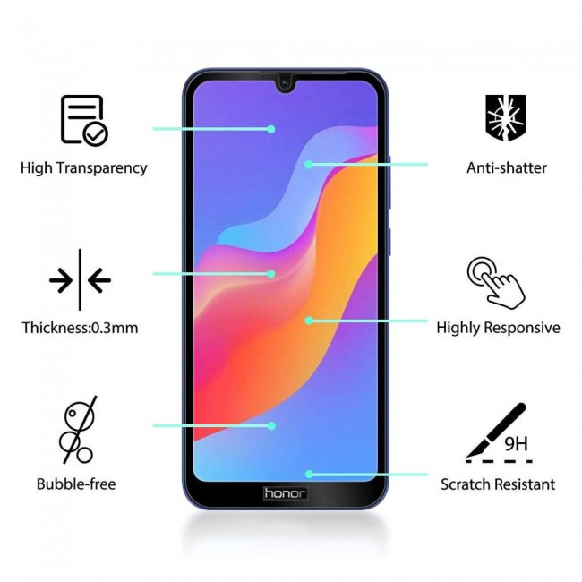 Honor 8A Prime Tempered Glass 3D Ultimate Margoun - Black Frame