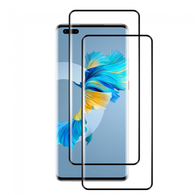 Huawei Mate 40 Pro Plus 2-Pack Glass 3D Screen Protector Super Shieldz by Margoun - Black Edge