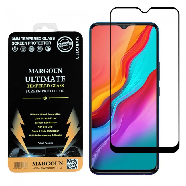 Infinix S4 Glass 3D Tempered Screen Protector Ultimate by Margoun - Black Edge