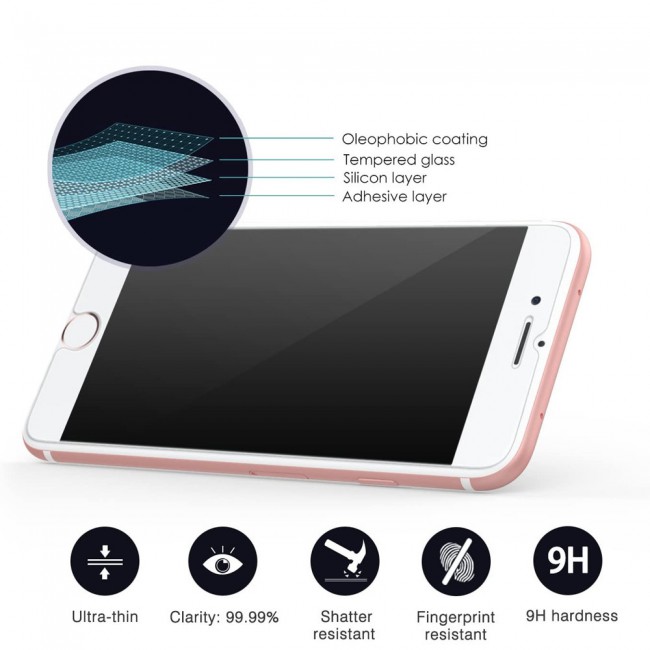MARGOUN For Apple iPhone 8 Plus and iPhone 7 Plus Tempered Glass Screen Protector With Easy Installation Tray Anti Scratch Bubble Free