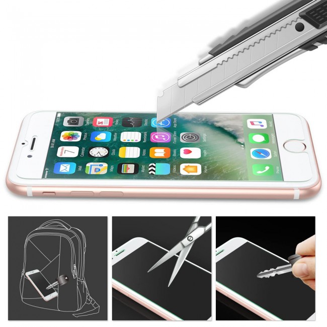 MARGOUN For Apple iPhone 8 Plus and iPhone 7 Plus Tempered Glass Screen Protector With Easy Installation Tray Anti Scratch Bubble Free