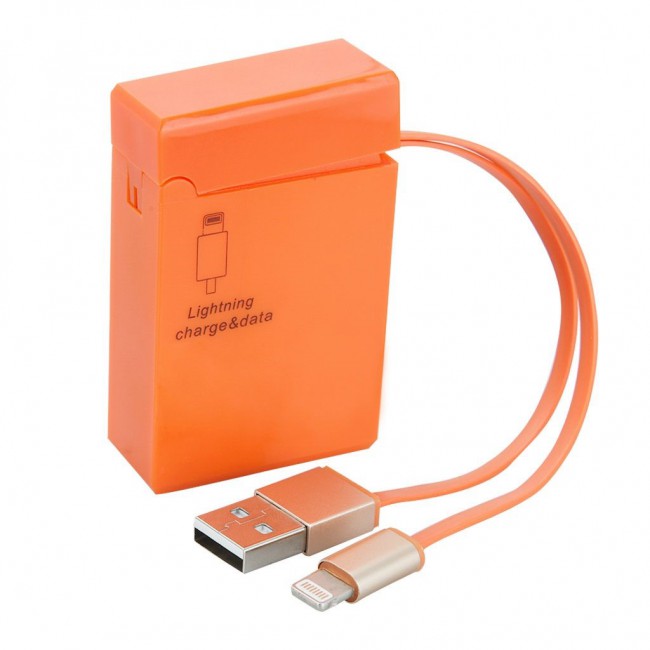 Margoun Lightning Cable for Apple iPhone , iPod , iPad in a Portable Retractable Lighter Shape  ( Blue , Green , White , Yellow , Orange )
