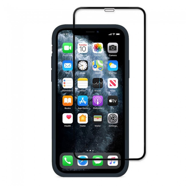 Margoun 2Pack Apple iPhone 12 Pro Silicone Case Cover and 3D Screen Protector - Dark Blue