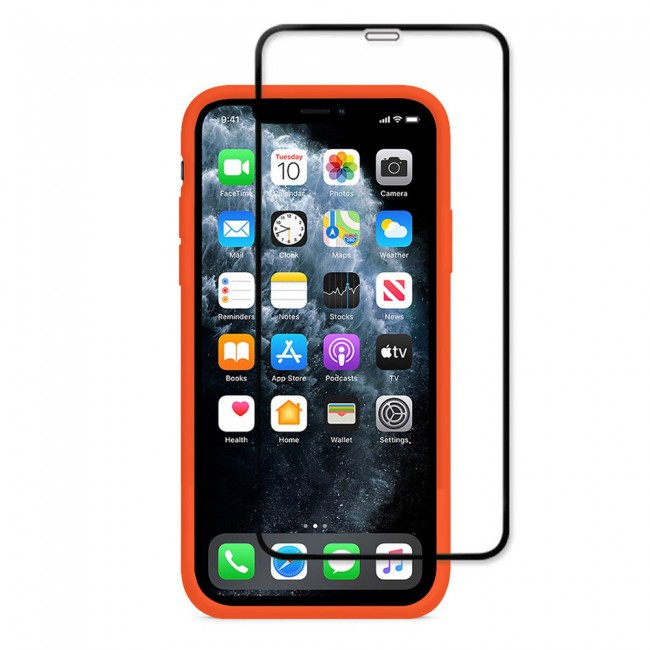 Margoun 2Pack Apple iPhone 12 Pro Silicone Case Cover and 3D Screen Protector - Orange