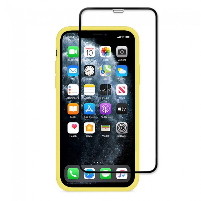 Margoun 2Pack Apple iPhone 12 Pro Silicone Case Cover and 3D Screen Protector - Yellow
