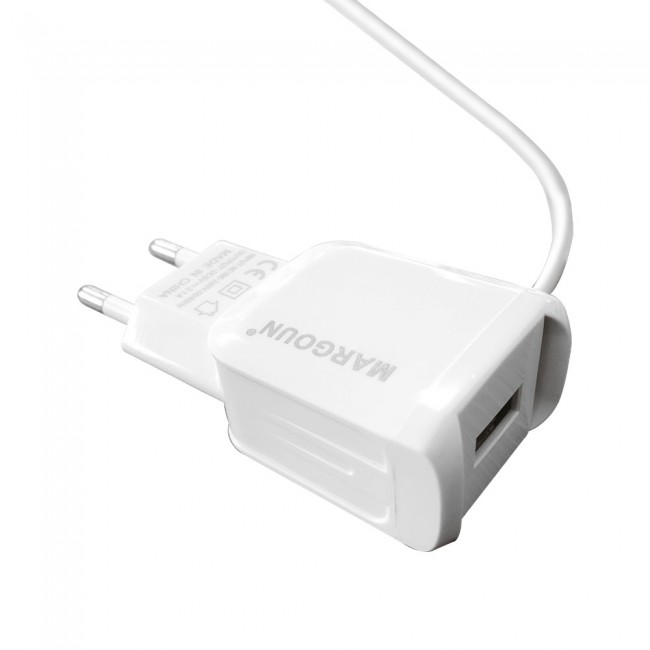 Margoun 2.1A Micro USB Wall Charger with Type-C Cable for Samsung Galaxy A30 , A50 – White – MG02