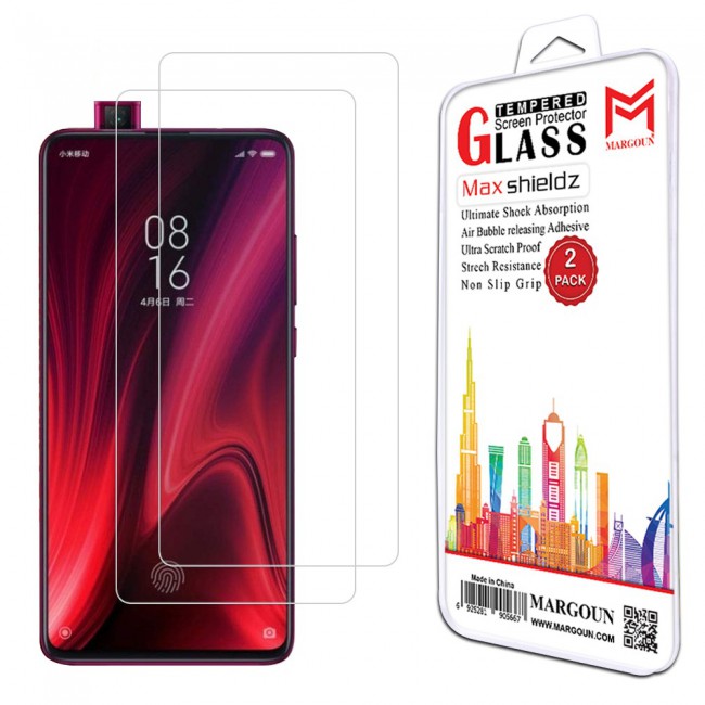 Margoun 2-Pack Max Shieldz Tempered Glass Screen Protector for Xiaomi Mi 9T 