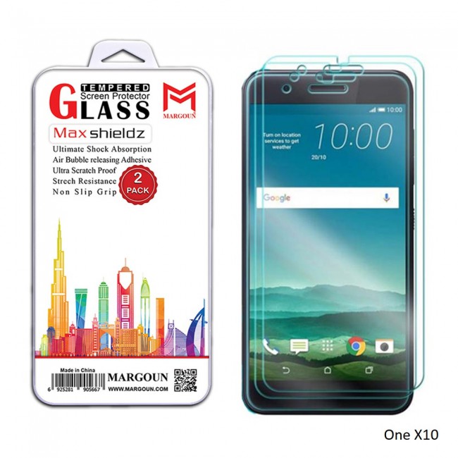 Margoun 2-Pack Tempered Glass Screen Protector for HTC Phones ( Desire 12 , Desire 12 Plus , One X10 , U11 , U11 Eyes , U11 Life , U11 Plus , U Ultra , U Play )