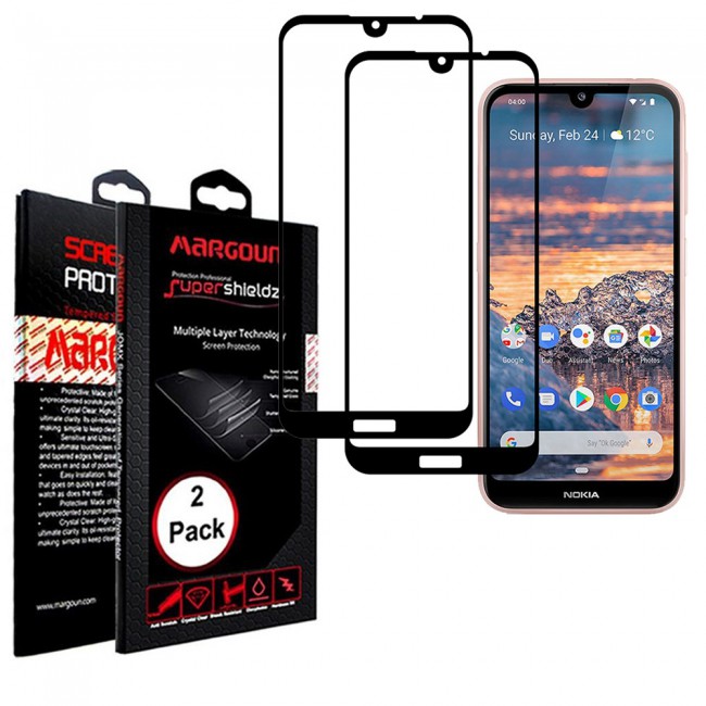 Margoun 2-Pack 3D Tempered Glass Screen Protector for Nokia 4.2