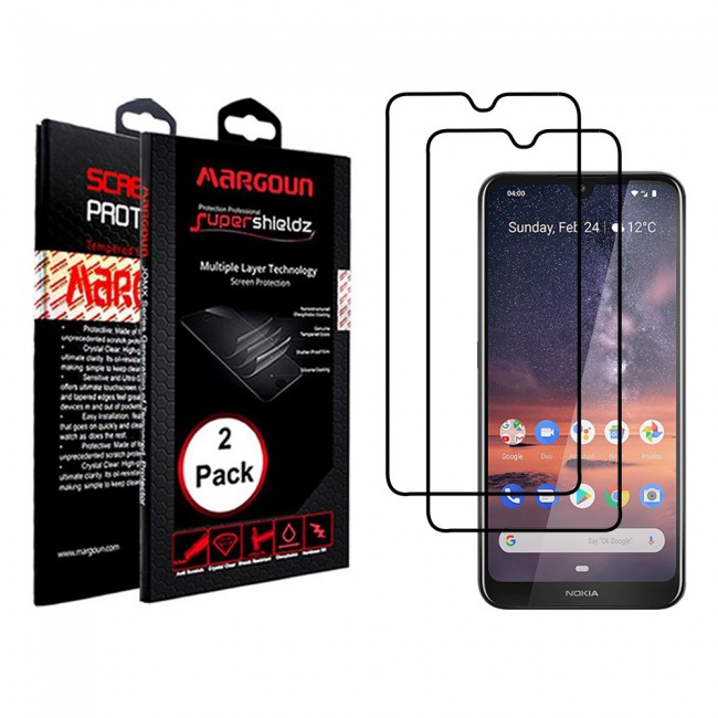 Margoun 2-Pack 3D Tempered Glass Screen Protector for Nokia 3.2