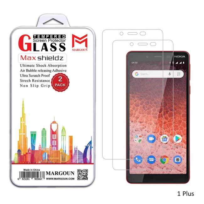 Margoun 2-Pack Tempered Glass Screen Protector for Nokia Phones ( 1 Plus , 3.2 , 4.2 , 210 , 9 Pureview )