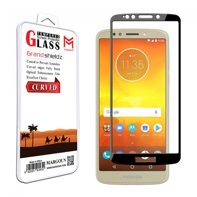Margoun 3D Curved Tempered Glass Screen Protector for Motorola Moto E5 Plus